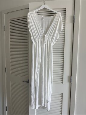 Women's White Maxi coverup Dress